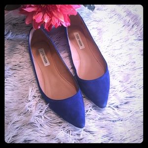 Royal blue Suede Leather point toe flats
